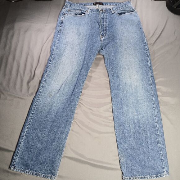 Polo Ralph Lauren Jeans Mens 36x32 Blue Distressed Preppy 90s Vtg Denim Woodrow - Picture 2 of 14